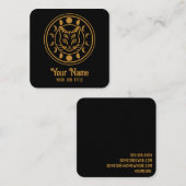 Hexchy Moon Phases Cat Quadratische Visitenkarte (Vorne/Hinten)