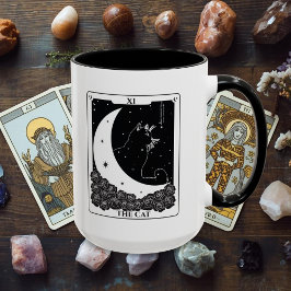 Hexchy Mystical Cat Tarot Card Schwarz/Weiß Tasse