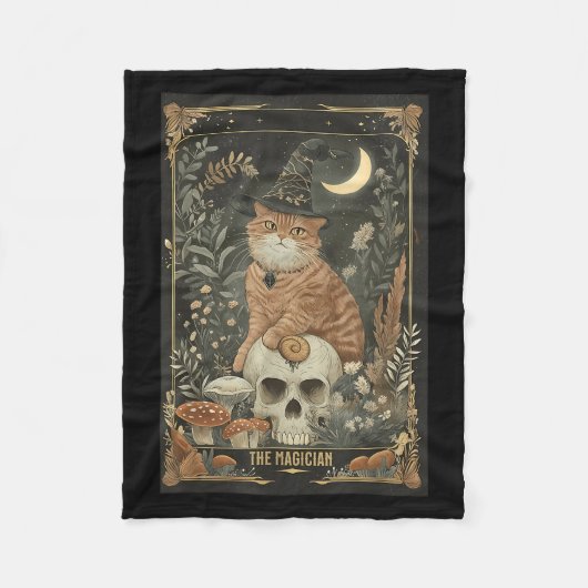 Hexchy Niedlich Cat Tarot Card Gothic Cotattecore Fleecedecke (Vorderseite)