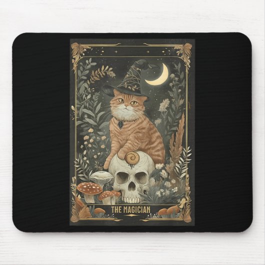 Hexchy Niedlich Cat Tarot Card Gothic Cotattecore  Mousepad (Vorne)