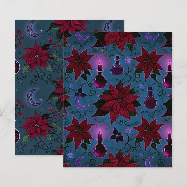 Hexchy Nightshade Poinsettia Potions Paper Sheets (Vorne/Hinten)