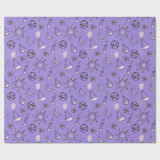 Hexchy Occult Symbols Pattern - Mystical Magic Geschenkpapier (Flach)