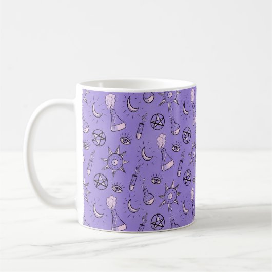 Hexchy Occult Symbols Pattern - Mystical Magic Kaffeetasse (Links)