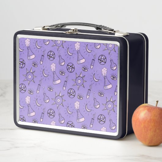 Hexchy Occult Symbols Pattern - Mystical Magic Metall Brotdose (Beispiel)