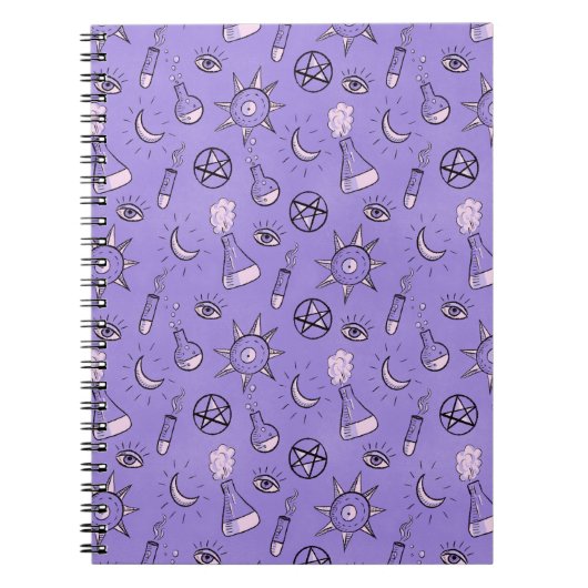 Hexchy Occult Symbols Pattern - Mystical Magic Notizblock (Vorderseite)