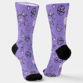 Hexchy Occult Symbols Pattern - Mystical Magic Socken (Gewinkelt)