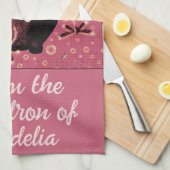 Hexchy Pink Cauldron Bubbles Personalisierter Name Geschirrtuch (Viertel Falte)