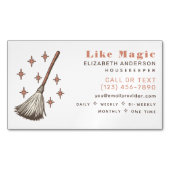 Hexchy Retro Berufliches Reinigungshaus Behaltend Magnetische Visitenkarte (Vorderseite)