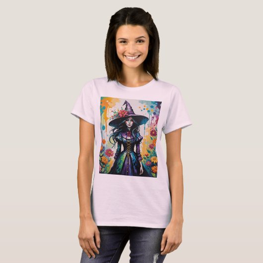Hexchy Surreal Floral Halloween T-Shirt (Vorne ganz)