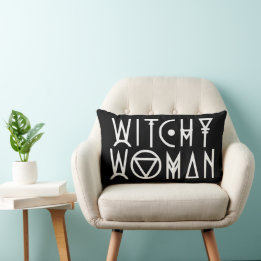 Hexchy Woman Halloween Goth Décor Hexe Lendenkissen