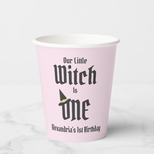 Hexe 1. Geburtstag Pappbecher (Vorderseite)