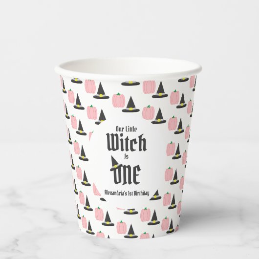 Hexe 1. Geburtstag Pappbecher (Vorderseite)