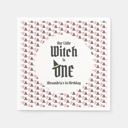 Hexe 1. Geburtstag Serviette (Vorderseite)