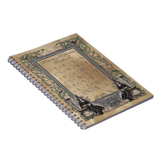 Hexe-Alphabet-Notizbuch Notizblock (Rechte Seite)