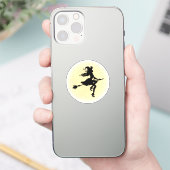 Hexe am Besen Aufkleber (Telefon)