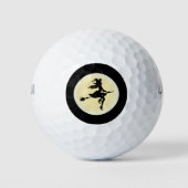 Hexe am Besen Golfball (Vorderseite)