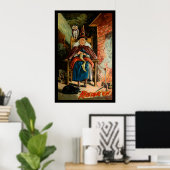 Hexe am Feuerplatz Poster (Heimbüro)