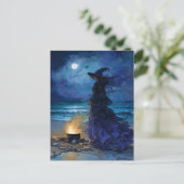 Hexe am Mondlicht Postkarte (Stehend Vorderseite)