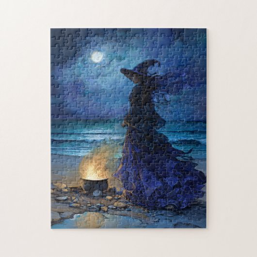 Hexe am Mondlicht Puzzle (Vertikal)