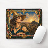 Hexe, Art Deco Mythisch Mousepad (Mit Mouse)