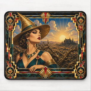 Hexe, Art Deco Mythisch Mousepad