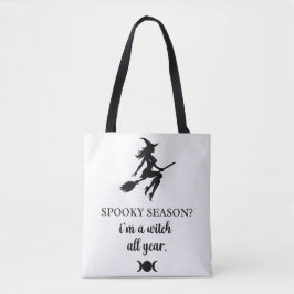 Hexe auf Besen & dreifacher Mond anpassbare Tote-T Tasche