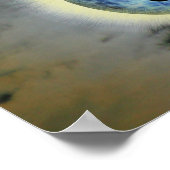 Hexe auf Broom Blue Full Moon Halloween Poster (Ecke)