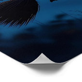 Hexe auf Broom durch Vollmond Halloween Poster (Ecke)