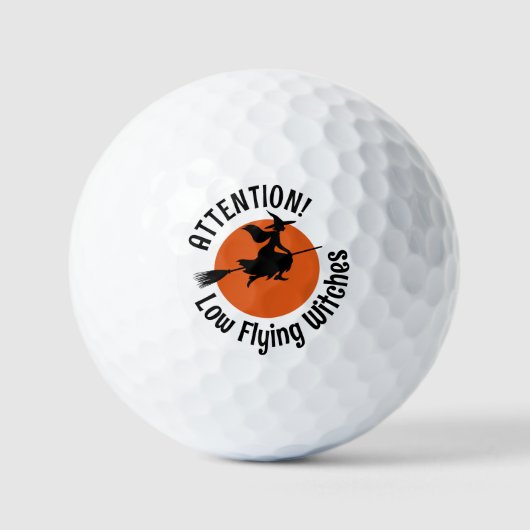 Hexe auf Broom Golfball (Vorderseite)