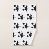 Hexe auf Broom Halloween Pattern Badetuch Set (Handtuch)