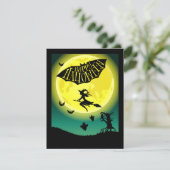 Hexe auf Broom Happy Halloween (Stehend Vorderseite)