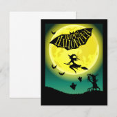 Hexe auf Broom Happy Halloween (Vorne/Hinten)