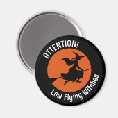 Hexe auf Broom Magnet (Vorderseite/Rückseite)