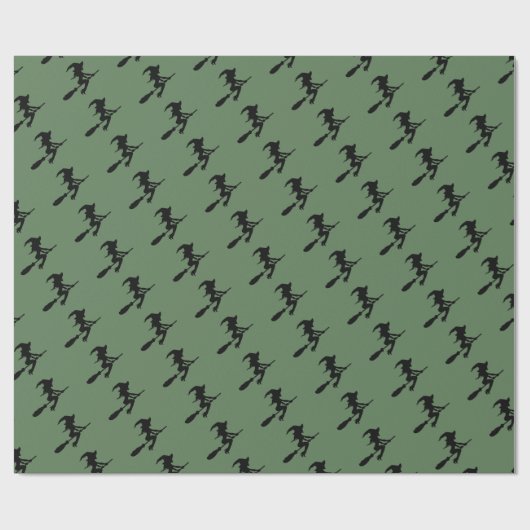 Hexe auf Broomstick Geschenkpapier (Flach)