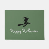 Hexe auf Broomstick, glückliches Halloween Fußmatte (Vorderseite)