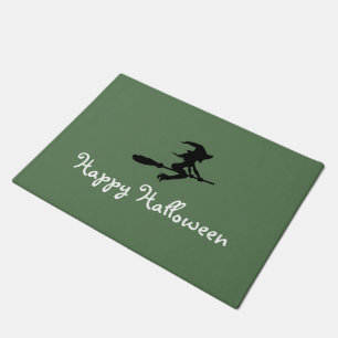 Hexe auf Broomstick, glückliches Halloween Fußmatte