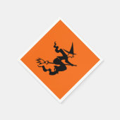 Hexe auf Broomstick Halloween 4Nellie Serviette (Ecke)