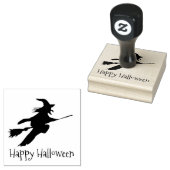 Hexe auf Broomstick Halloween Design Holz Briefmar Gummistempel (Stempel)