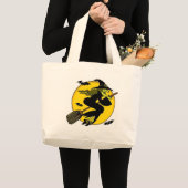 Hexe auf Broomstick Jumbo Stoffbeutel (Vorderseite (Produkt))