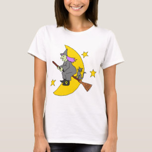 Hexe auf Broomstick T-Shirt