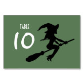 Hexe auf Broomstick Tischnummer (Vorderseite)