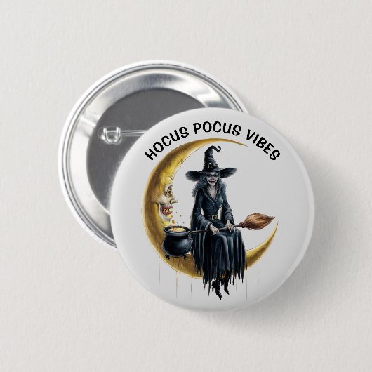 Hexe auf dem Mond Button (Vorne & Hinten)