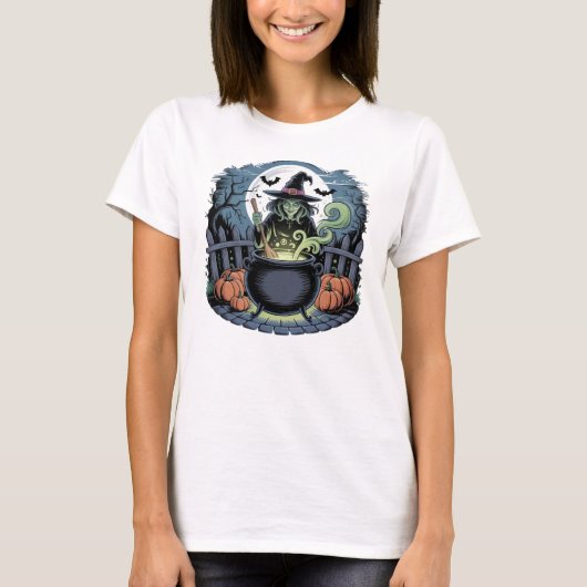 Hexe auf dem T - Shirt von Cauldron (Vorderseite)