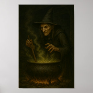 Hexe auf der Cauldron-Stirring Up Magic und Mayhem Poster