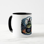 Hexe auf der Cauldron-Tasse Tasse (Vorderseite Links)