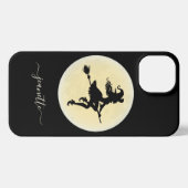 Hexe auf einem Besen Personalisiert iPhone Hülle (Rückseite (Horizontal))