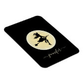 Hexe auf einem Besen personalisiert Magnet (Rechte Seite)