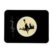 Hexe auf einem Besen personalisiert Magnet (Horizontal)