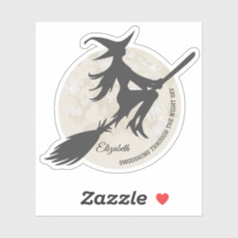 Hexe auf einem Besenstiel Aufkleber