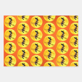 Hexe auf einem Broomstick mit Papierfolien Geschenkpapier Set (Vorderseite)